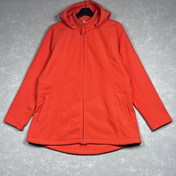 Duluth Trading Shoreline Fleece Jacket Women Large Windproof Heavyweight Hooded - Picture 1 of 11